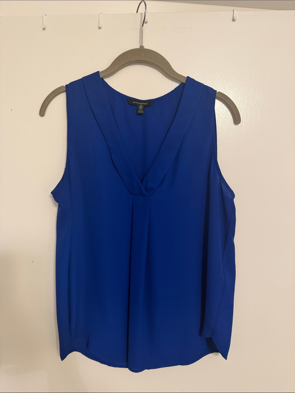 Banana Republic Royal Blue Sleeveless V-Neck Blouse
